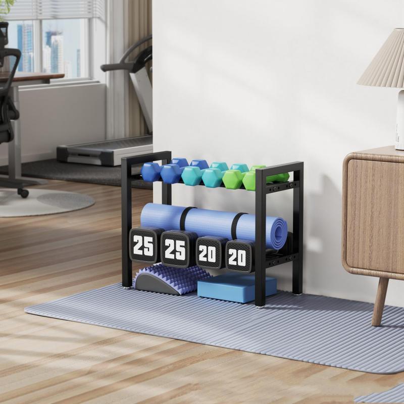 Sports Equipment Storage Rack - Regulowany metalowy stojak na hantle, przechowywanie