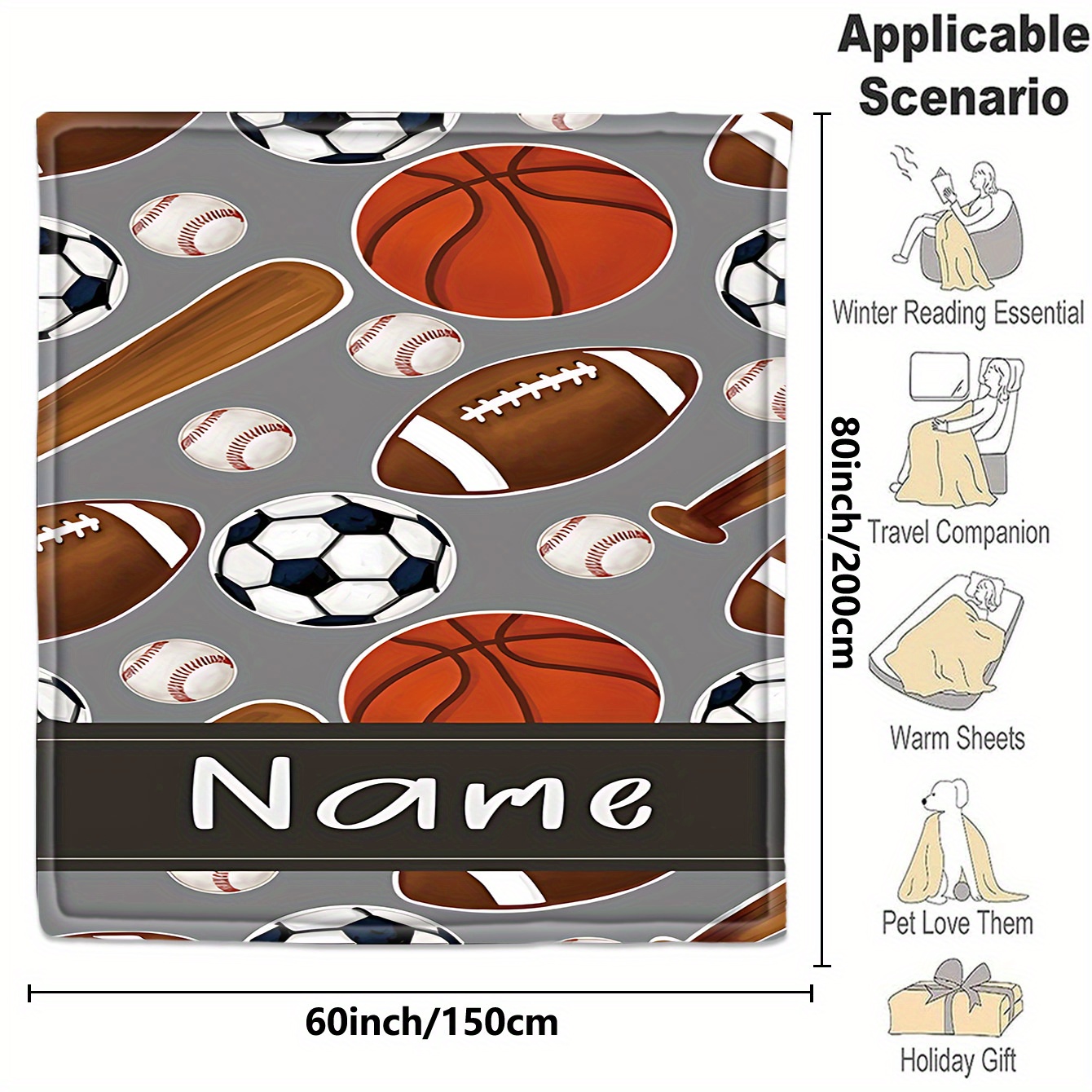 Koc z własnym imieniem, szary, – Sports Equipment And Names recenzja i cena